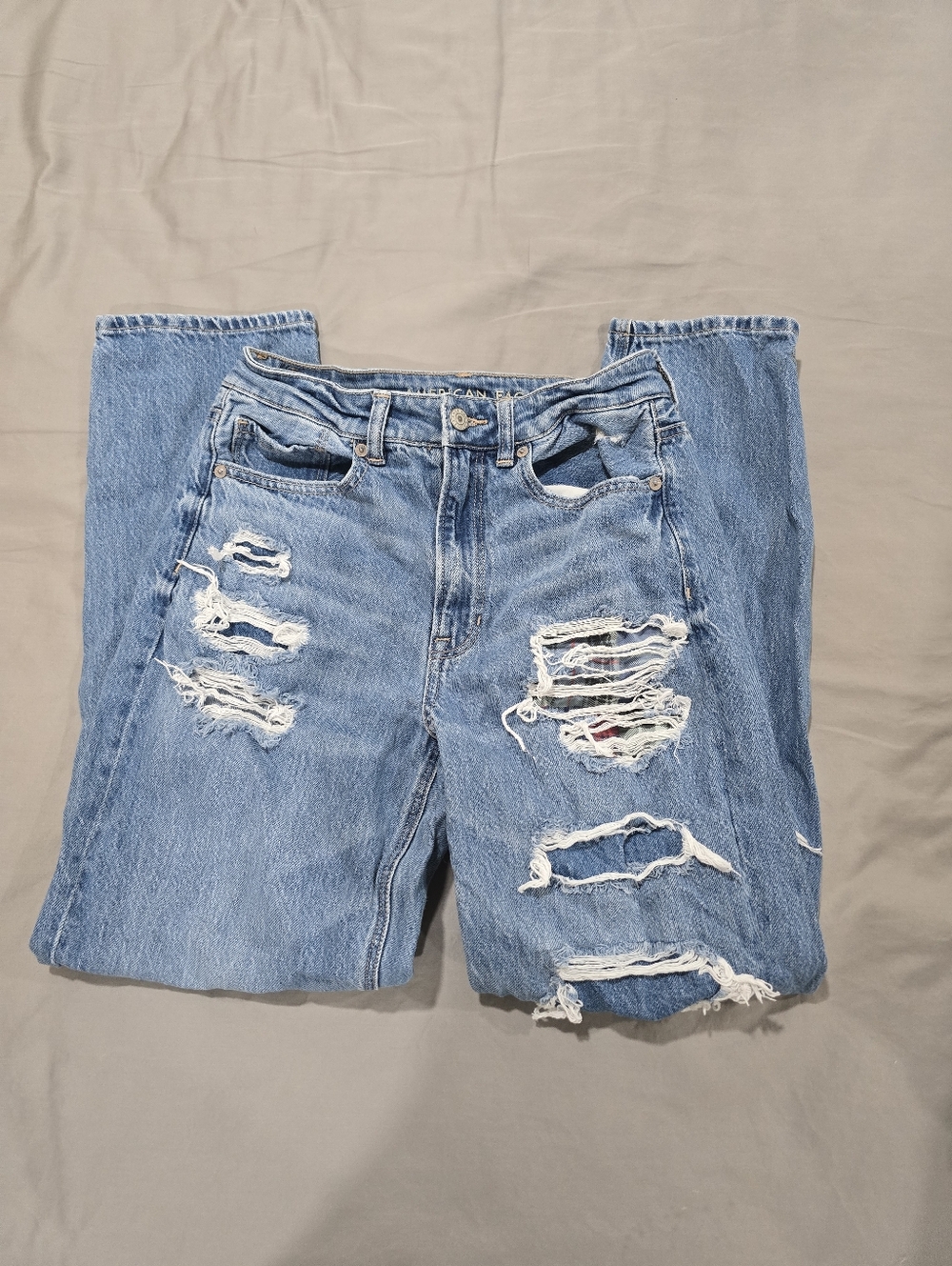 AEO Light Blue Distressed Ripped Jeans